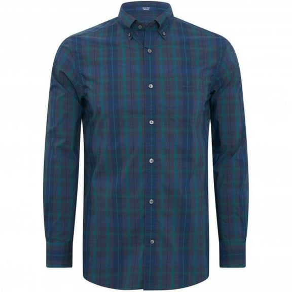 GANT Atlatntic Deep Tech Prep Broadlcoth Plaid Shirt 3020330 Size M
