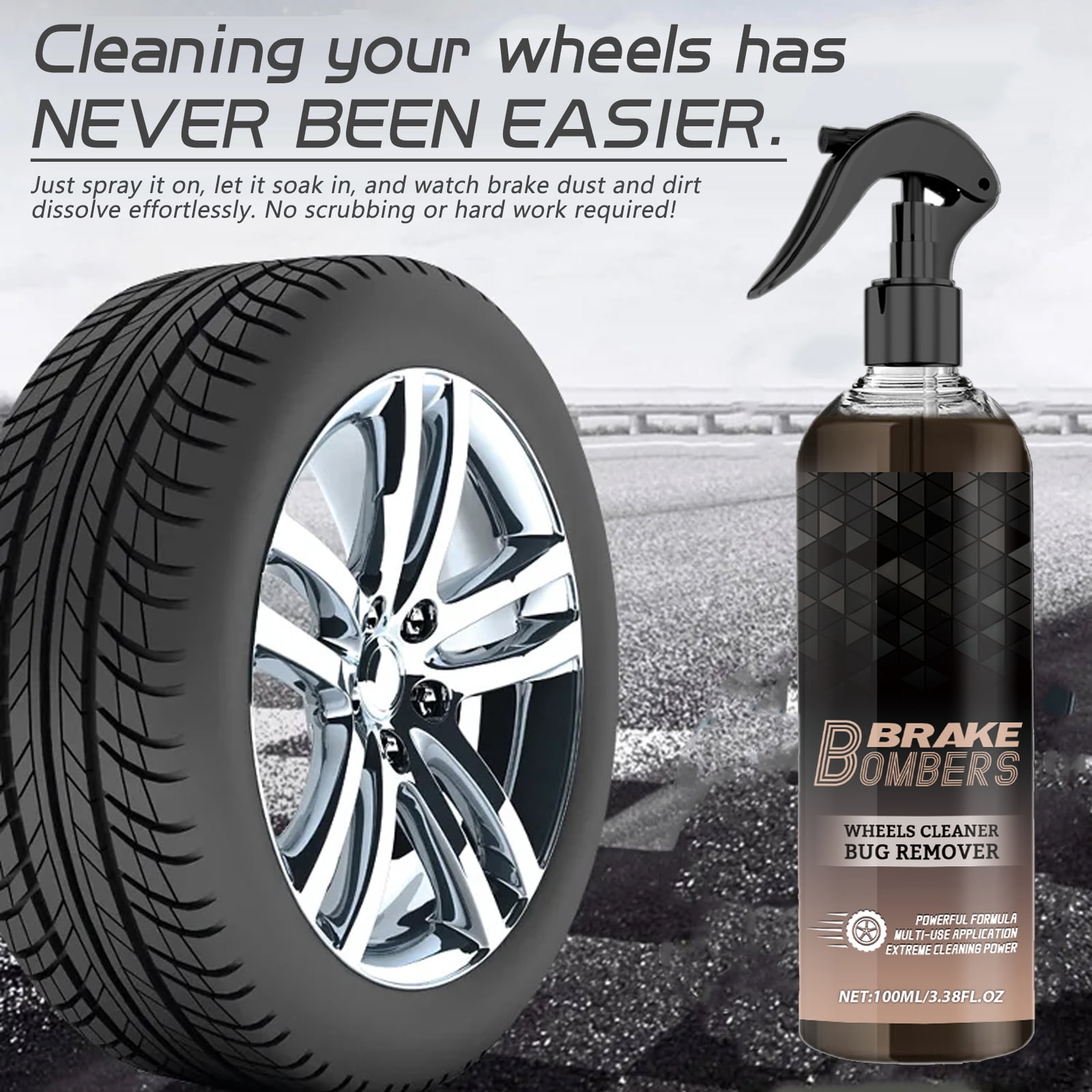 Alvantor Rust Remover Brake Cleaner Spray for Auto Dust Iron Polishing Repair Anti-Noise, 3.38fl oz