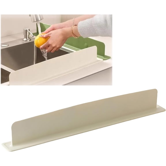 19.3inch Silicone Sink Splash Guard, 2026 New Silicone Sink Water Retaining Board for Kitchen, Portable Water Retaining Strip Reusable Water Splash Guard for Bathroom Countertop