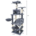 thumbnail image 5 of Resenkos 66-Inch Tall Multi-Level Cat Tower with Two Condos and Sisal Posts, Dark Gray, 5 of 8