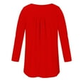 thumbnail image 3 of FAIWAD Womens Long Sleeve Tunic Tops Slim Round Neck Buttons Basic Pleated Patchwork Pullover Top, 3 of 4