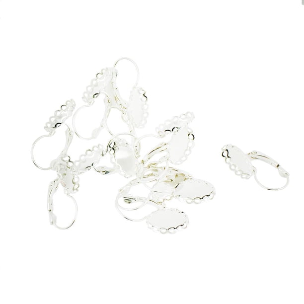 12 Piezas Palanca De Latón Clip Trasero Oreja Cables Pendientes Espacios En Blanco Resultados De La Joyería DIY Craft Blanco plateado Baoblaze Pendientes para hacer hallazgos