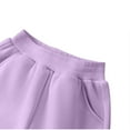 thumbnail image 6 of Piuwrlz Kids Thick Plush Pants Girls Boys Long Fleece Joggers Cotton Velvet Solid Color Tight Purple Size 11 Years, 6 of 8