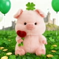 thumbnail image 6 of Eoozwa Cute Flower Holding Pig Plush Toy Four Leaf Clover Pink Doll Gift for Holiday Decoration and Soft Cuddly Stuffed Animal, 6 of 6