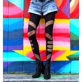 thumbnail image 2 of Goth Punk Alt Leggings Grunge Distressed Tights Gothic Accessories Rave Stockings Sexy Patterned Ripped Pantyhose Apocalyptic Pants, 2 of 6