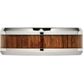 thumbnail image 3 of Stainless Steel Polished Red/Orange Koa Wood Enameled 8mm Band (Size 10.5) Made In China sr401-10.5, 3 of 5