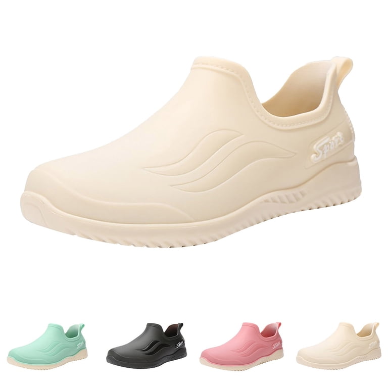 XIMIN Women's Slip-On Rain Boots Waterproof Garden Shoes Solid