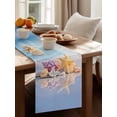 thumbnail image 4 of Coastal Landscape Table Runner, Summer Seascape Funny Starfish Conch Shadows Cotton Linen Kitchen Table Decoration Washable Dining Tabletop Runners for Home Party Decor 14x72 Inches, 4 of 9