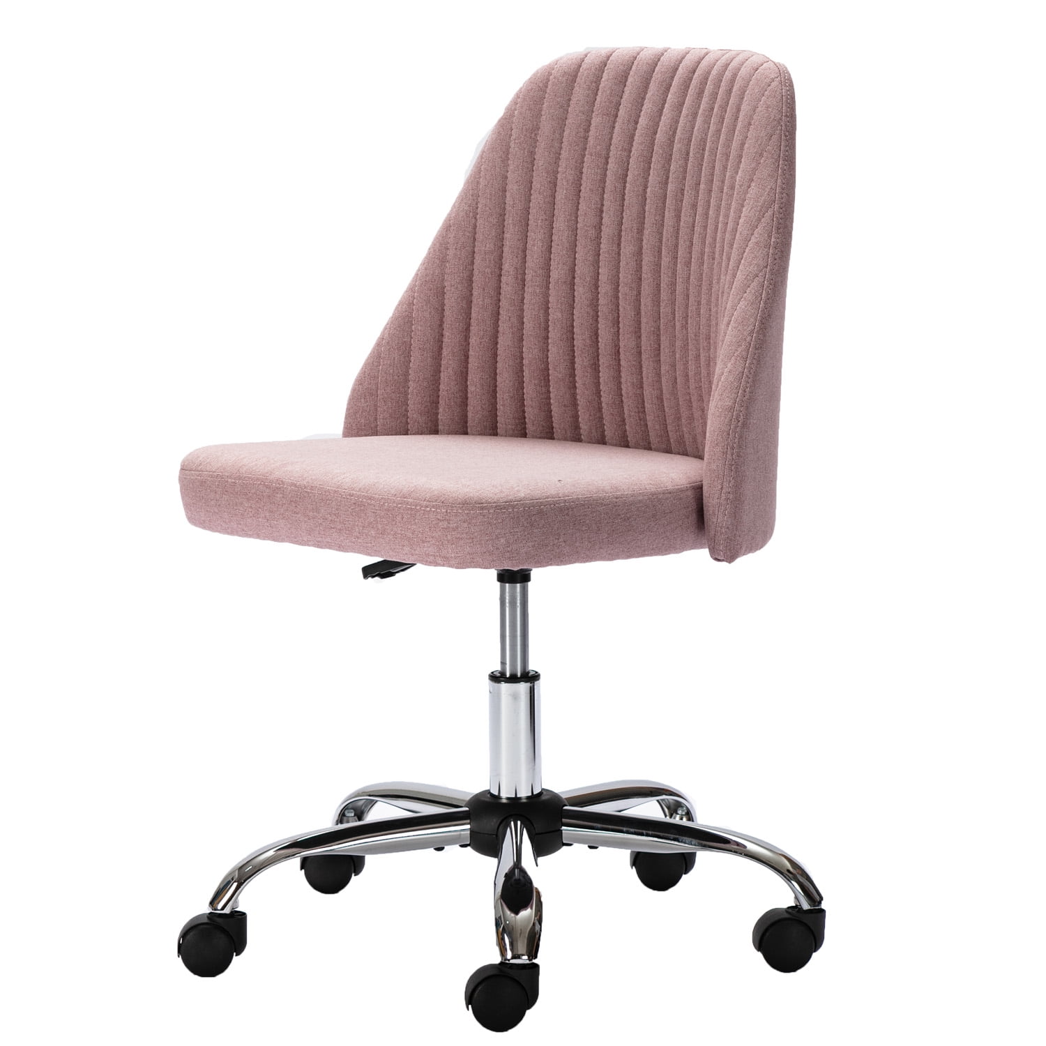 Yoyomax Home Office Chair, Mid Back Fabric Upholstered Chair Armless Desk Chair for Bedroom 