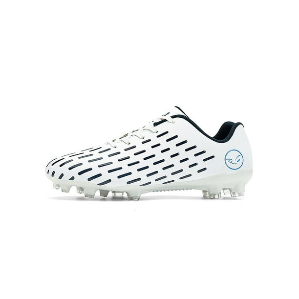 Woobling Unisexe Léger Plat Chaussures de Football Courir Respirant en Plein Air Lacet jusqu'à Chaussure Blanc 9,5