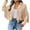 Khaki, variant on LOVZFMLL Women's Jacket Cropped Fringe Notched Collar Long Sleeve Coat with Pockets Open Front Motorcycle Cropped Jackets