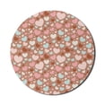 thumbnail image 1 of Love Mouse Pad for Computers, Valentine Love with Colorful Hearts Birthday Creative Marriage Art, Round Non-Slip Thick Rubber Modern Gaming Mousepad, 8" Round, Pale Brown Pink Blue, by Ambesonne, 1 of 2