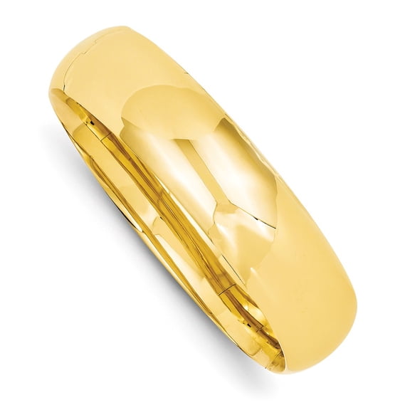 14K Yellow Gold bracelet Bangle 7 in 19 mm 11 16 Oversize High Polished Hinged