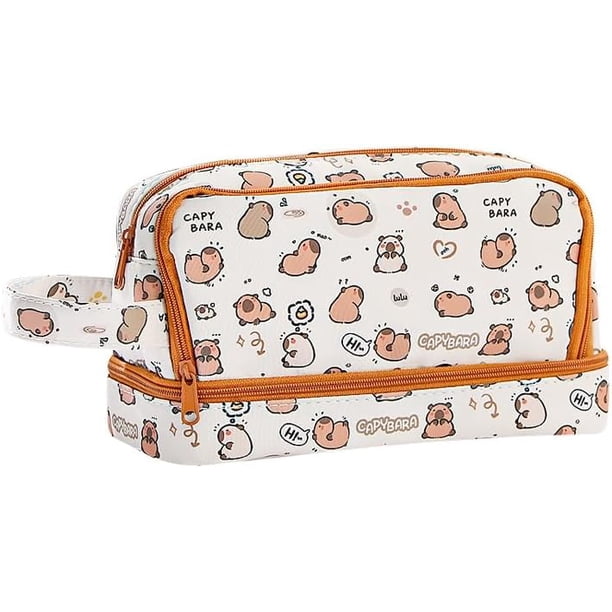 Estuche de Lápiz de 4 Capas - Gran Caja Organizra con Cremallera para Útiles Escolares, Universitarios y de Oficina - Linda Bolsa de Papelería para lescentes y Adultos (Orange)