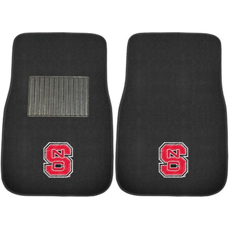 Embroidered Mat Standard - FanMats NC State 2-Piece Embroidered Car Mats