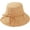Camel, variant on Women Bucket Hat Bow Band Wide Brim UV Sun Protection Beach Hat w/Chin Strap