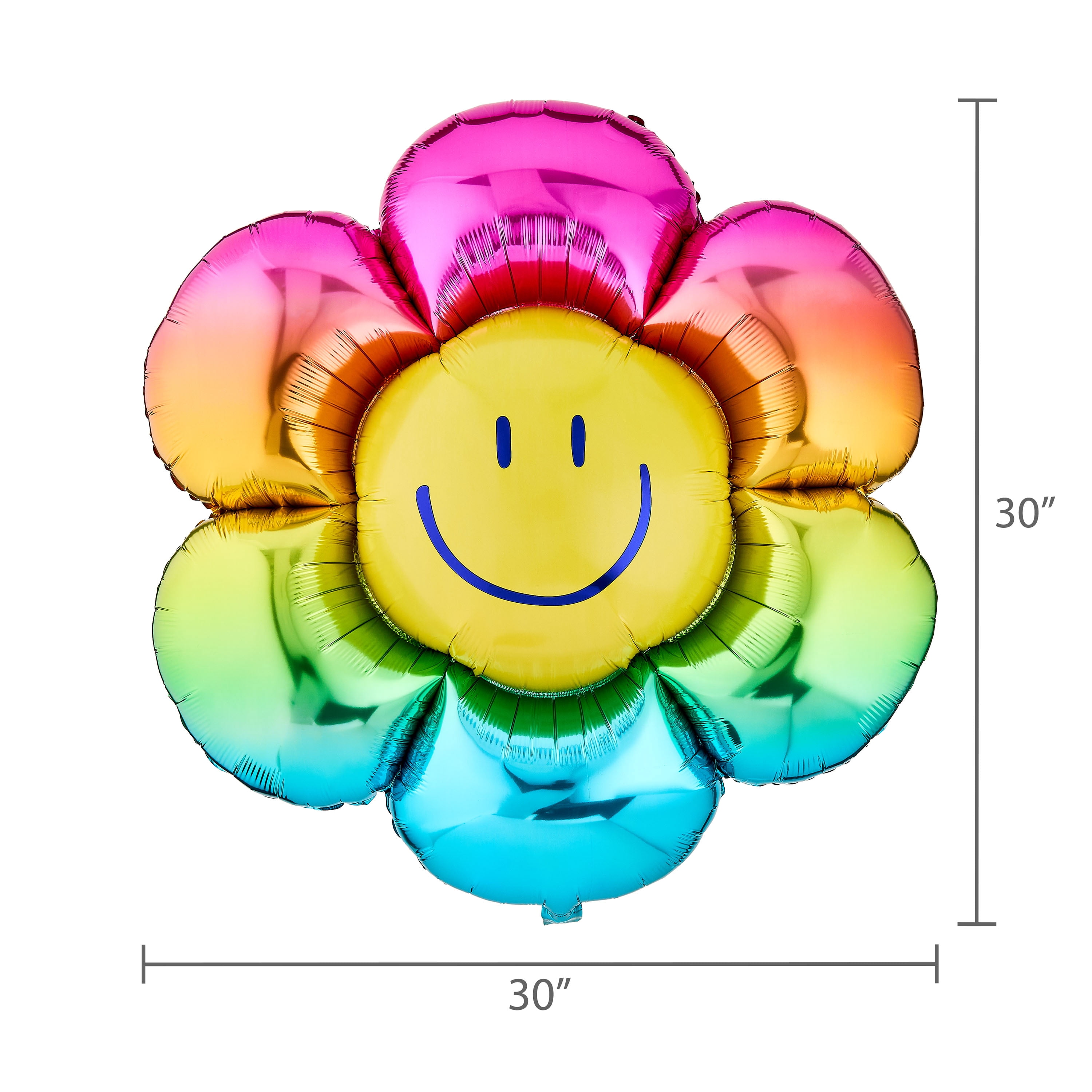 Colorful Party Giant Flower-Shaped Foil and 12” Latex Balloon Bouquet, 6pc