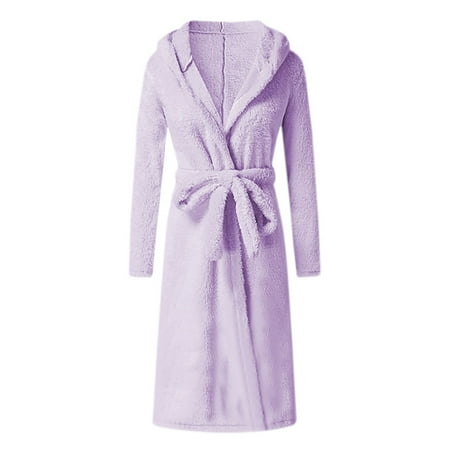 

Women Winter Plush Lengthened Shawl Bathrobe Home Clothes Long Sleeved Robe Coat