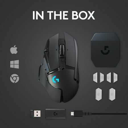 Logitech - G502 Lightspeed Wireless Optical Gaming Mouse with RGB Lighting - Black