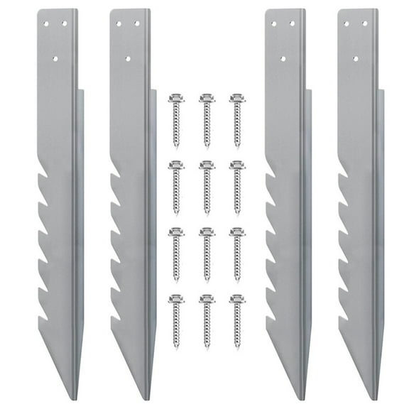 4Pcs Professional Fence Post Repair Kits Fence Post Anchors Fence Post Spikes Brackets Fence Stakes for Wood Metal Fence