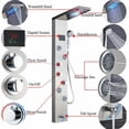 thumbnail image 2 of Senlesen Brushed Nickel Shower Panel Tower LED Rain Waterfall Massage System Body Tub Tap, 2 of 13