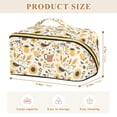 thumbnail image 4 of FORMRS Makeup Bag Travel Cosmetic Organizer for Women Fold Flat Zipper Pouch with Handle, Beige Birds Floral, 4 of 8