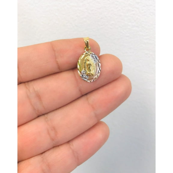 14K Gold Filled Tri-Color Virgen de Guadalupe Pendant 20x13mm / Guadalupe Jewelry / Women's Pendant / Dije de la Virgencita de Guadalupe