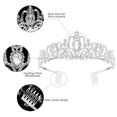 thumbnail image 5 of Headband with Comb, Alloy Rhinestone Design for Women/Girls, Silver Finish for Wedding/Birthday Parties, Flexible Fit for Head Circumference 56-60CM, 5 of 7