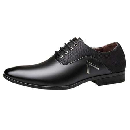 

rinsvye Classical Style Leather Shoes For Men On PU Leather Low Rubber Sole Block Heel Work Leather Shoes Men Work Leather Shoes for Men Casual Wide Leather Dress Shoes for Men on Formal Sho