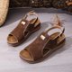 thumbnail image 4 of Sandalias de Cuña de las Mujeres Casuales de Moda Gruesa Parte Inferior de la Playa Estilo de la Boca de los Peces Sandalias de Verano de las Mujeres, 4 of 9