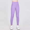 thumbnail image 7 of Xyant Girls Athletic Leggings High Waist for Kids Teen Girls Yoga Dance Running Gym Pants with Pockets (Purple,6-7 Years), 7 of 7