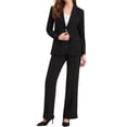 thumbnail image 2 of BLAZER DE MUJER INSPIRE CHIC CON CUELLO CON MUESCA Y MANGAS LARGAS, CHAQUETAS DE TRAJE DE TRABAJO, TALLA L, NEGRO, 2 of 6