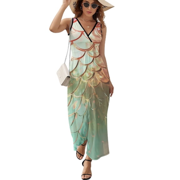 Mermaid Fish Scales Pattern Design Sleeveless Dress Summer Clothes for Women Women's Clothing 2025
