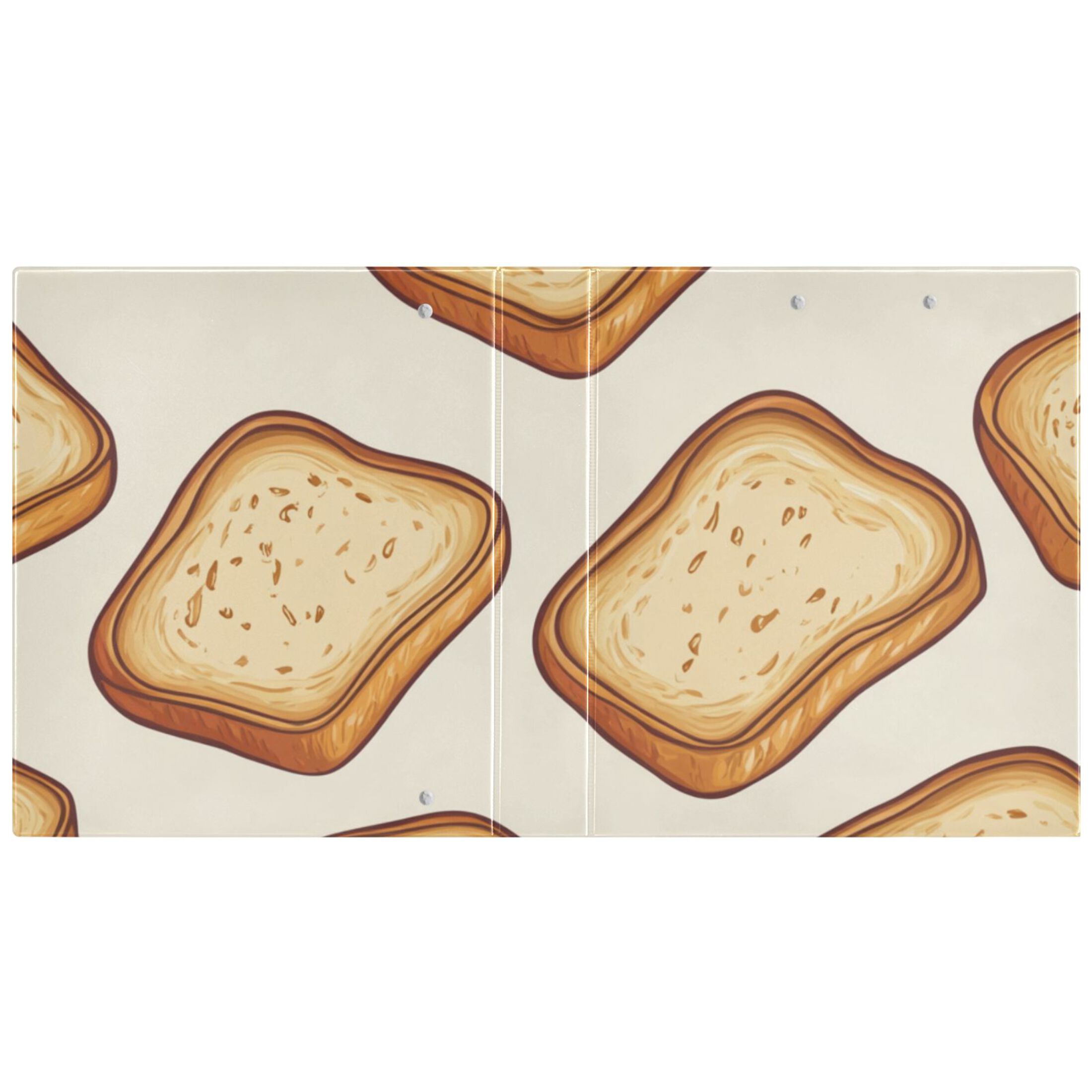 Bread Slices Cartoon 3 Ring Binders 1.5 inch Hardcover File Folders with Interior Pockets A4 Size Organizer for School Office Hospital