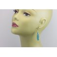 thumbnail image 3 of Swiss Blue Simulated Topaz Earrings Long Faceted Teardrops 2 Inch 14k Yellow Gold Filled Drops Spyglass Designs, 3 of 3