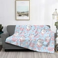 thumbnail image 2 of Honeii Summer Cute Unicorns print throw blanket, crafted from cozy cotton flannel, offers versatile home decor as a bedding suitable for all seasons.-60"x50", 2 of 6