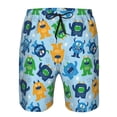 thumbnail image 3 of Honeii's Cartoon Monster Print Men's Casual Shorts with Drawstring，Swim Trunks Quick Dry Beach Shorts, 3 of 5