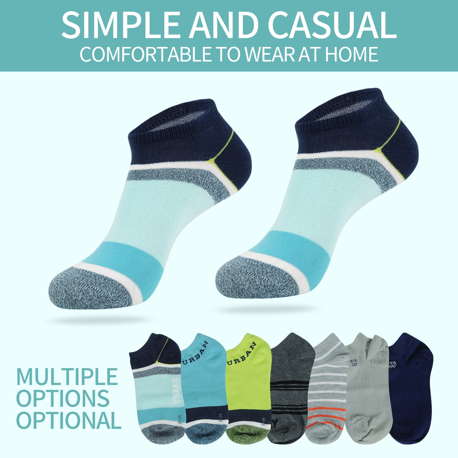 Usavemo 100 Pairs Mens Ankle Socks Bulk Pack Various Moisture Wicking Low Cut Sample Socks Value Sock for Men Size 9-11
