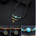 thumbnail image 7 of K-KED Men 2 Layers Leather Rope Necklace Vintage Fashion Retro Creative Coin Decor, 7 of 7