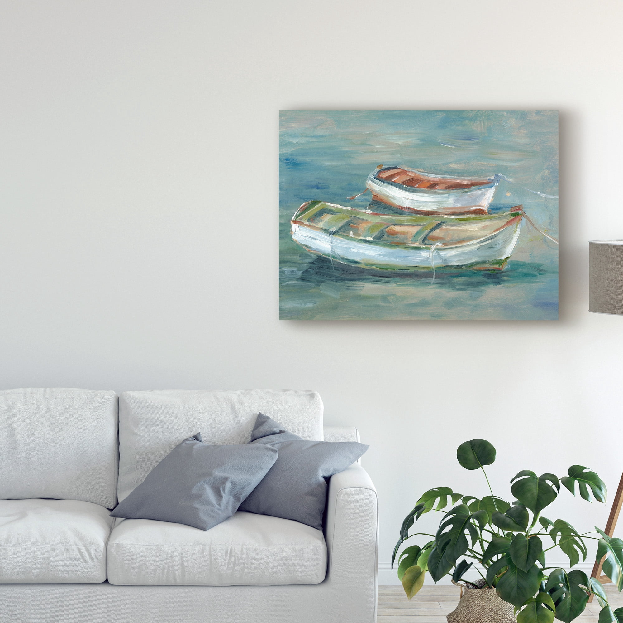 Trademark Fine Art 'Boats By the Shore II' Canvas Art by Ethan Harper