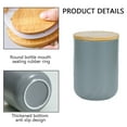 thumbnail image 3 of Kitchen Canisters - Gray Stoneware Canisters with Bamboo Lids, Storage Canister Container Set - Ceramic Food Canister Jars for Tea, Sugar & Flour Storage - Medium, 3 of 5
