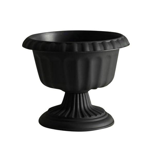 Hot Sale! Tanune Flower Pots Classic Planter Roman Pillar Flowerpot Planter Indoor Outdoor Decorative Vintage Style Flower Pot Home Garden Front Porch Door Decoration, Dark Gray