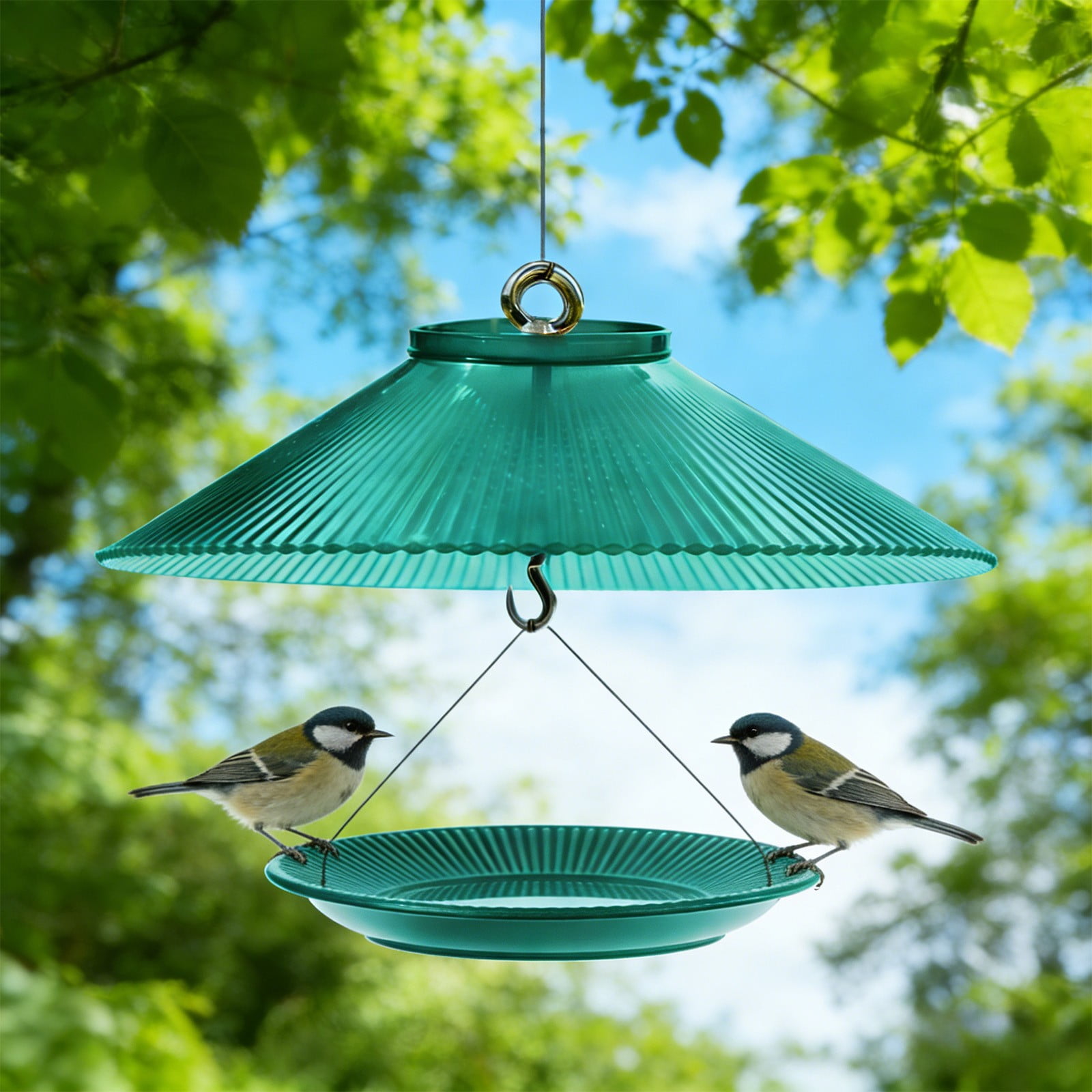 Clear Bird Feeder Rain Cover - Weather Guard for Outdoor Hanging Feeders, Protects from Rain Snow & Sun, Includes Metal Hanging Hook, Fits Most Feeders 10 Inch