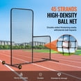 thumbnail image 3 of VEVOR L Screen Baseball for Batting Cage, 7x7 ft Softball Safety Screen, Body Protector Portable Batting Screen with Carry Bag, Wheels, Ground Stakes, Heavy Duty Pitching Net for Pitchers Protection, 3 of 9