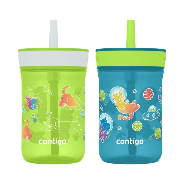 Vaso Contigo Kids Leighton Straw de 400 ml con tapa a prueba de derrames