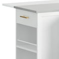 thumbnail image 5 of DEXTRUS Kitchen Island Table with Stools & Trash Storage, Kitchen Island with Drop Leaf, White, 5 of 8