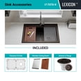 thumbnail image 6 of 33" x 22" Workstation Kitchen Sink, Quartz Kitchen Sink, Single Bowl Sink, Drop-in Sink, Granite Kitchen Sink, Metallic Black Kitchen Sink, with Accessories by Lexicon Platinum LP-750TM-M, 6 of 7