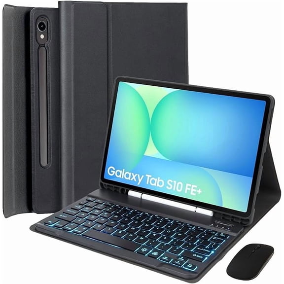 Black Tab S10 FE 13.1" Keyboard Case with Backlit Keyboard & Mouse