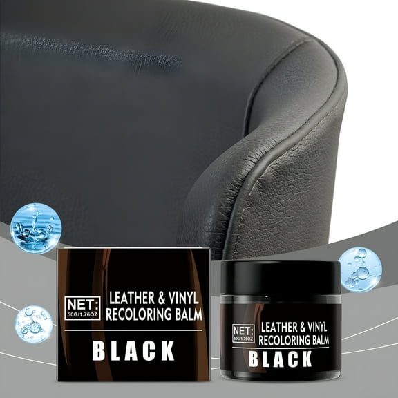 RAGUPEL Leather Recoloring Balm, Black Leather Repair Kit for Furniture, Leather Dye, Leather Color Restorer for Couches, Leather Couch Paint | Repair, Restore Faded & Scratched Leather