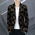 thumbnail image 5 of Blazer corto estampado con estampado de sello para hombre, chaqueta de traje para fiesta, abrigo, moda de verano 2024, ropa informal nueva de moda, 5 of 5